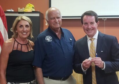 WAKA Meteorologist Shane Butler visits with Millbrook Civitans