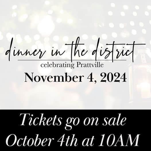 Dinner in the District ticket sales beginning October 4th