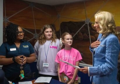 First Lady Biden meets ACS students at Starbase Maxwell field trip