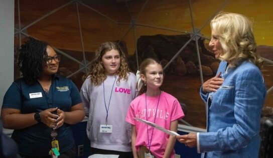 First Lady Biden meets ACS students at Starbase Maxwell field trip