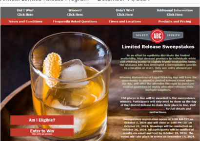 Alabama ABC Board to conduct annual limited whiskey release sweepstakes