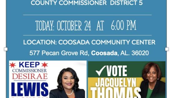 Candidate Forum tonight in Coosada for Commission District 5