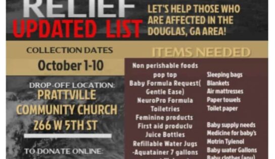 Prattville Community Church hosting bake sale, asking for donations for Hurricane relief