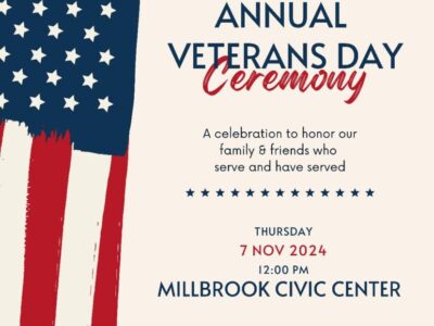 Millbrook to host Veterans Day Ceremony Nov. 7 at Civic Center