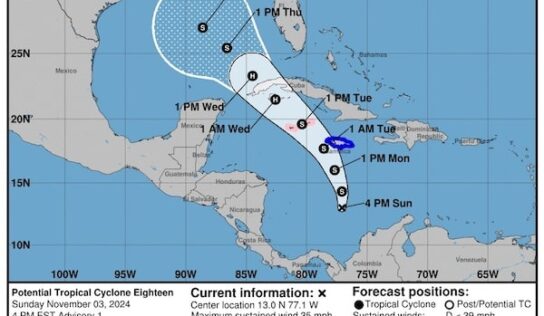 Potential Tropical Storm Rafael is brewing, no threat to Central Alabama