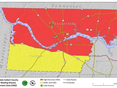 Mandatory CWD Testing Dates Announced for Lauderdale and Colbert Counties