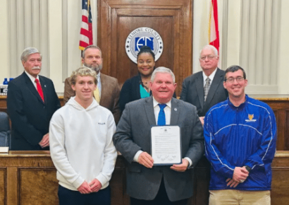 Tallassee Swimmer Camden Mask Recognized by Elmore Commission