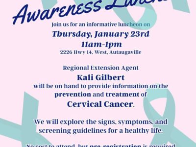 Registration open for Cervical Cancer Awareness Luncheon in Autaugaville