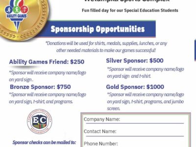 Can your business be a sponsor for the Elmore County Ability Games coming in April?