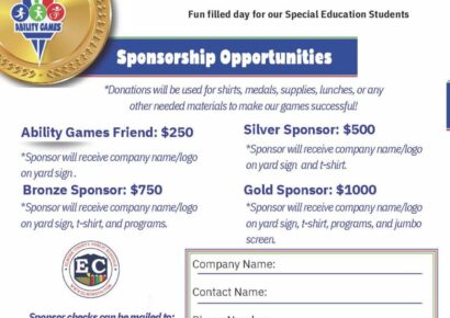 Can your business be a sponsor for the Elmore County Ability Games coming in April?
