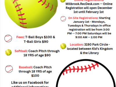Millbrook Spring Ball Registration ends Feb. 1