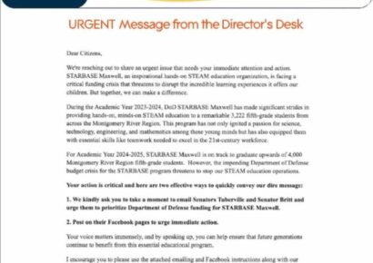 STARBASE Maxwell faces possible closure at Maxwell Air Force Base