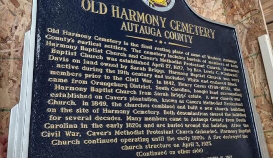 Old Harmony Cemetery in Autauga County to receive Historical Marker