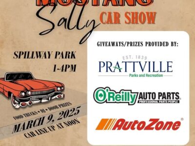 Prattville Cultural Arts and the city of Prattville hosts the Prattville Mustang Sally Car Show