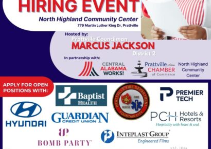 Community Hiring Event is March 19th at North Highland Community Center of Prattville