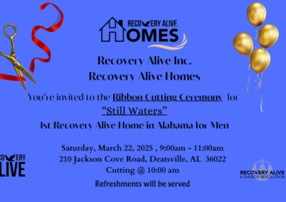 Recovery Alive home opening in Deatsville; Community invited to Ribbon Cutting Saturday to learn more