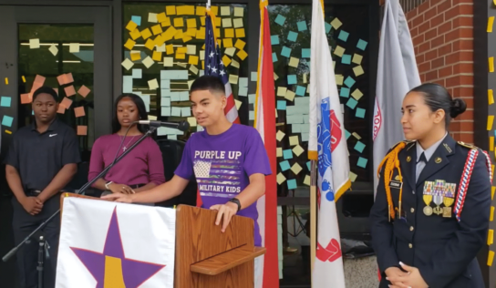 SEHS JROTC hosts Purple Star School program, Balloon release in honor of military children
