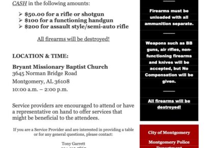 Gun Buyback event is June 28 in Montgomery; All firearms will be destroyed