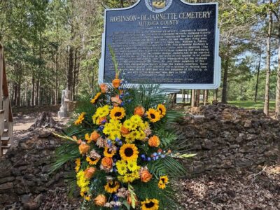 OAHS places marker at Robinson-DeJarnette Cemetery; oldest known grave in county is located here
