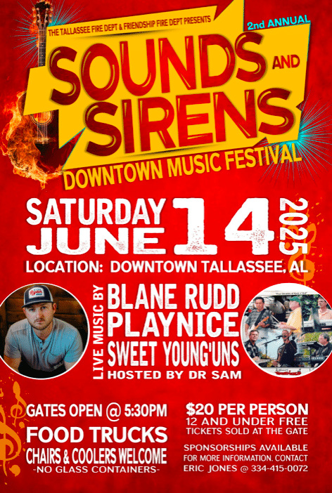 TALLASSEE: Sounds & Sirens Downtown Music Festival is Saturday