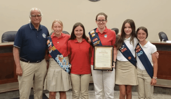 American Heritage Girl Abby Sumner recognized by Millbrook Mayor for service project award
