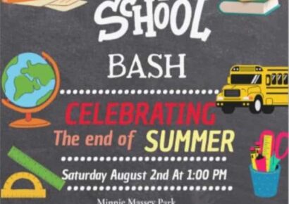 Mark your calendars for the Back to School Bash at Minnie Massie Park!