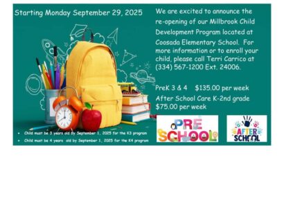 Millbrook Child Development Program is Re-Opening Soon at a new location.