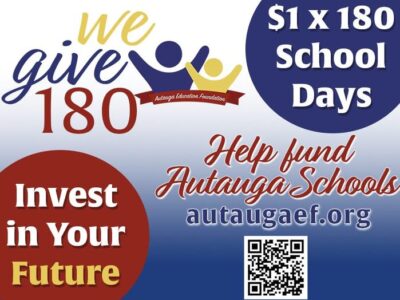 ‘We Give 180’ encourages community to donate $1 a day for Autauga County students