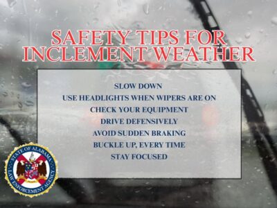 ALEA urges caution on roadways ahead of rain and storms