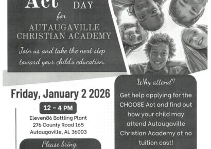 Autaugaville Christian Academy to host CHOOSE Act Sign-up Day