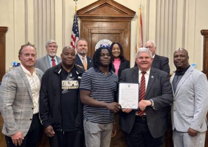 Elmore County honors state champion JD Denmark after record-breaking throw