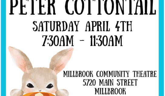 Pancake breakfast with Peter Cottontail to support Millbrook theatre upgrades