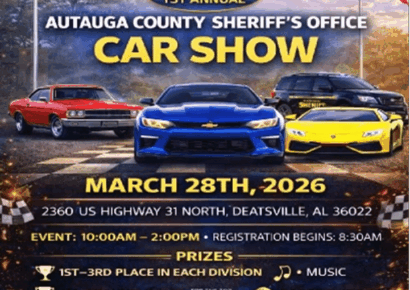 Autauga County Sheriff’s Office to host Inaugural Car Show March 28