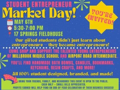 Gifted students turn ideas into businesses for May 6 Market Day at 17 Springs