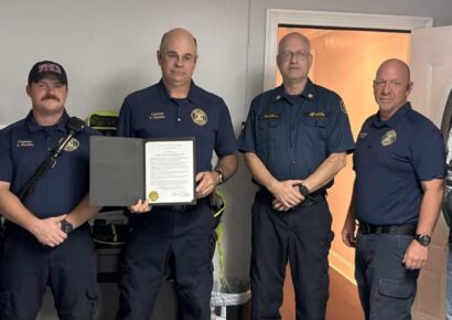 Pine Level honors Volunteer Firefighters after life saved with new equipment