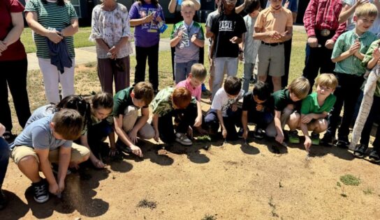 Victory Christian Academy students break ground on expansion project during last day of school