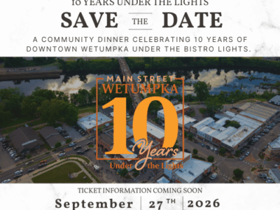 Main Street Wetumpka announces, “10 years under the lights” community celebration